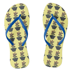 Mosaic Flowers in Pots Custom FlipFlops