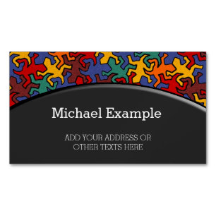Mosaic Geckos Pattern - Earth Colour Magnetic Business Card