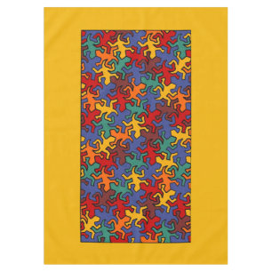 Mosaic Geckos Pattern - Earth Colour Tablecloth