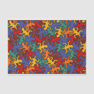 Mosaic Geckos Pattern - Earth Colour Tissue Paper