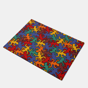Mosaic Geckos Pattern - earth coloured Doormat