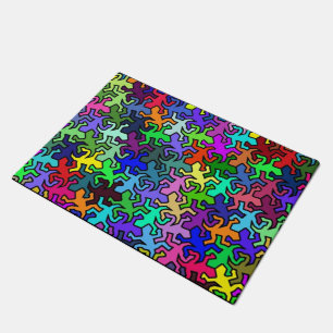 Mosaic Geckos Pattern - multi coloured Doormat
