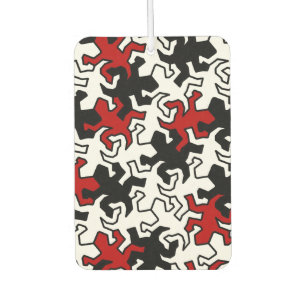 Mosaic Geckos Pattern - red black white Car Air Freshener