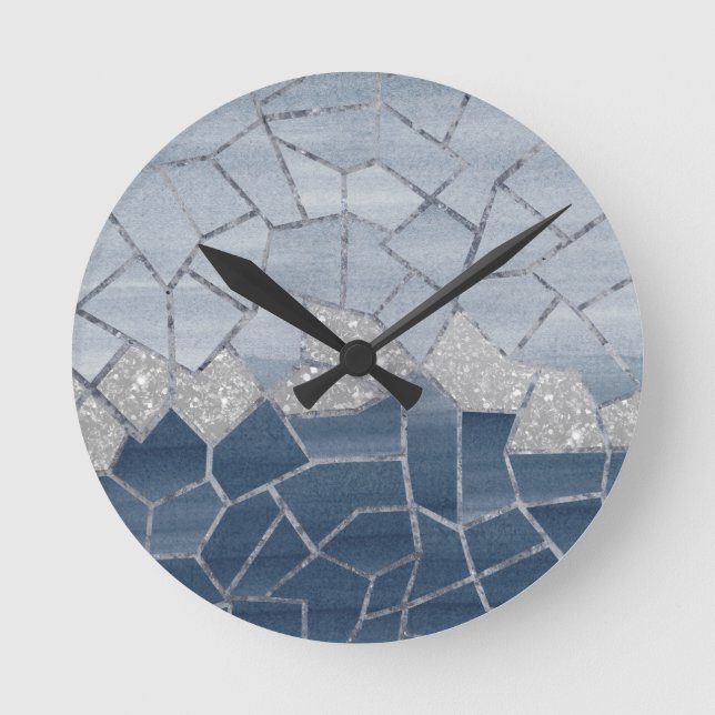 Mosaic Geometric Glam #3 #geo #decor #art Round Clock (Front)
