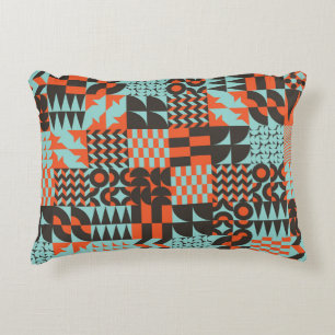Mosaic geometric tiles, seamless elegant pattern. accent pillow