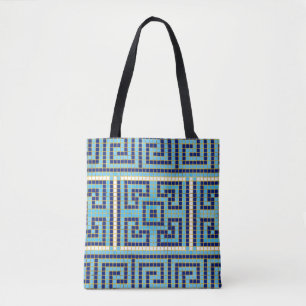 Mosaic Greek Meander Greek Key Ornament Tote Bag