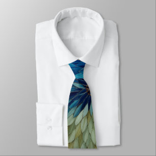 Mosaic Green Blue Floral   Tie
