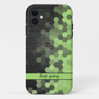 Mosaic green pattern iPhone Case