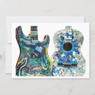 Mosaic Guitar Collection Boho Chic Invitation