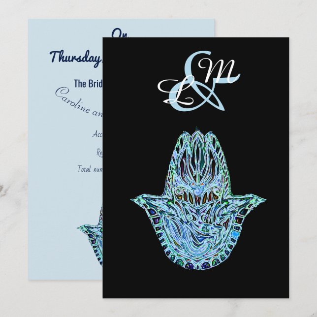 Mosaic Hamsa Hand Invitation (Front/Back)