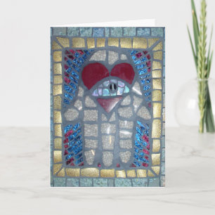 Mosaic Hamsa W/Heart and Evil Eye Card