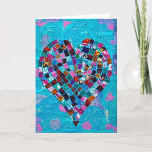 Mosaic Heart Collage Card (Front)