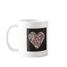 mosaic heart mug