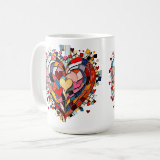 Mosaic Heart of Love Coffee Mug