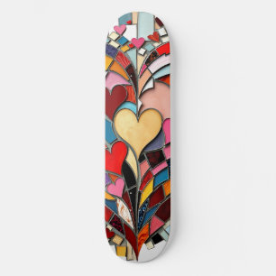 Mosaic Heart of Love Skateboard