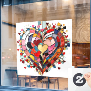 Mosaic Heart of Love Window Cling