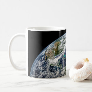 Mosaic Image Of Planet Earth With 3 Hurricanes Coffee Mug