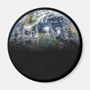 Mosaic Image Of Planet Earth With 3 Hurricanes Magnet