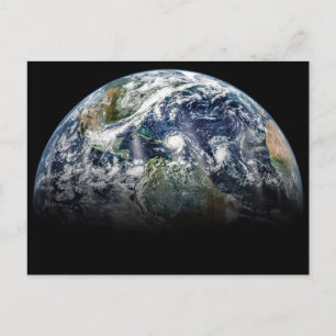 Mosaic Image Of Planet Earth With 3 Hurricanes Postcard