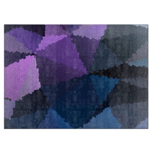 Mosaic in blue and pink colours cutting board