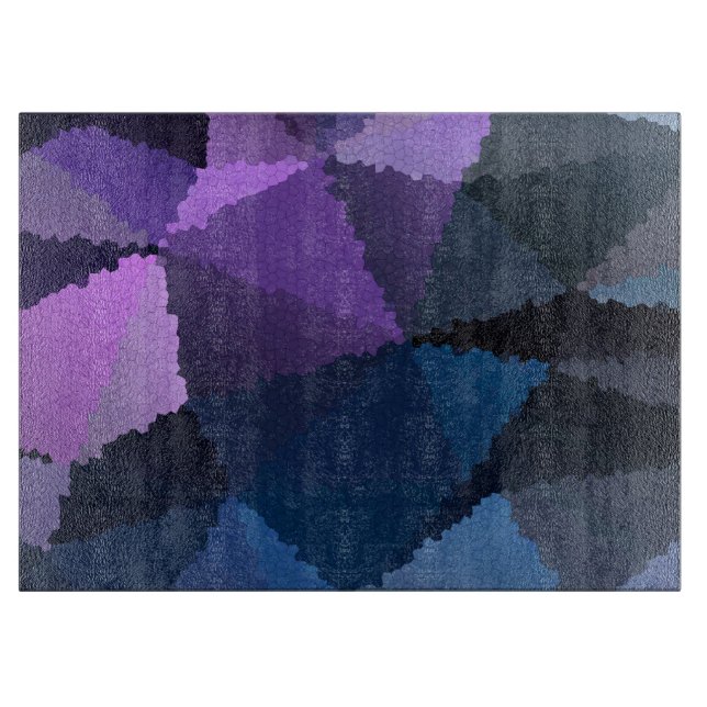 Mosaic in blue and pink colours cutting board (Front)