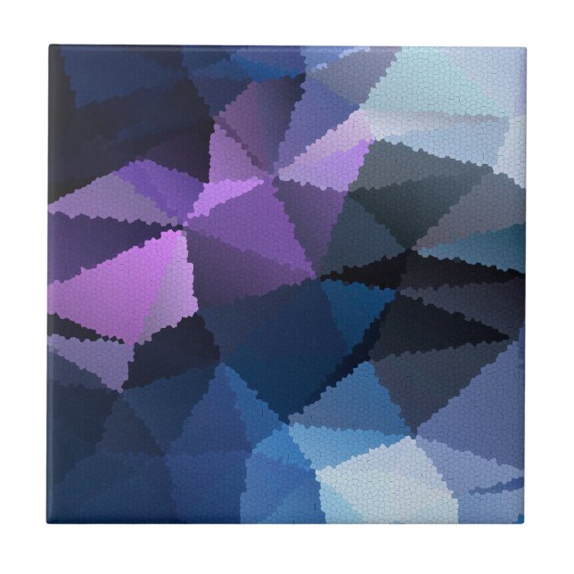 Mosaic in blue and pink colours tile (Front)