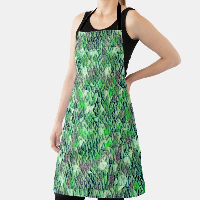 Mosaic in greenish triangles with gradient tones apron (Insitu)