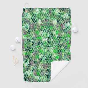 Mosaic in greenish triangles with gradient tones golf towel