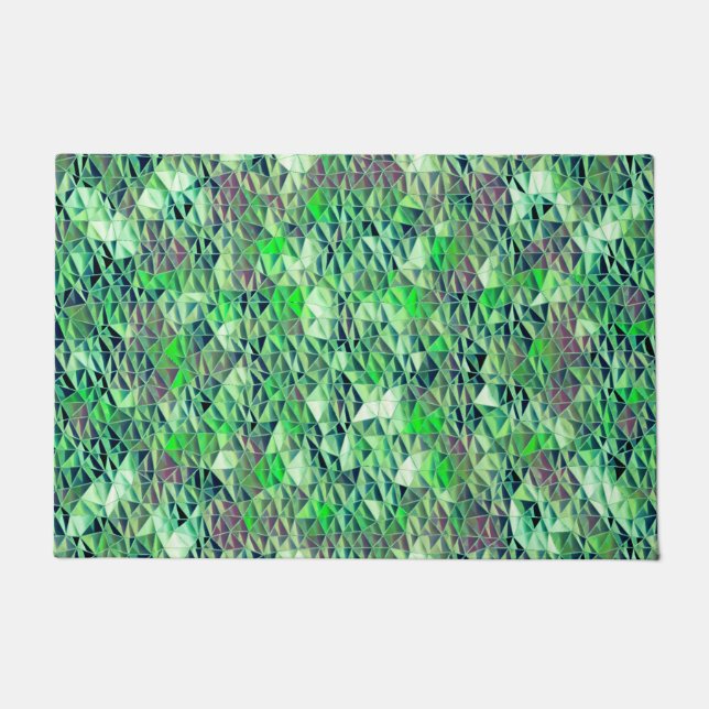 Mosaic in greenish triangles with gradient tones t doormat (Front)