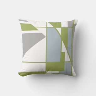 Mosaic in Olive Grey White Geometric MCM Look Throw Pillow
