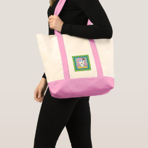 Mosaic - Ingrid with Green & Blue Border Tote Bag