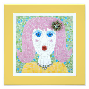 Mosaic - Ingrid with Yellow & Ivory Border Photo Print