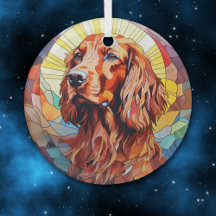 Mosaic Irish Setter Dog Stained