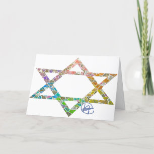 Mosaic Jewish Star Card 