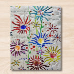 Mosaic jigsaw puzzle<br><div class="desc">This unique jigsaw puzzle si decorated with a mosaic of abstract flowers.
Original Mosaic © Michele Davies.</div>