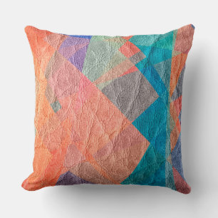 Mosaic Leather Throw Pillow