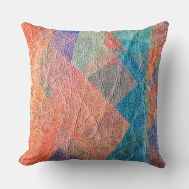 Mosaic Leather Throw Pillow (Front)