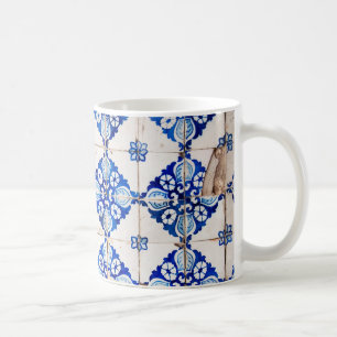 mosaic lisbon blue decoration portugal old tile coffee mug