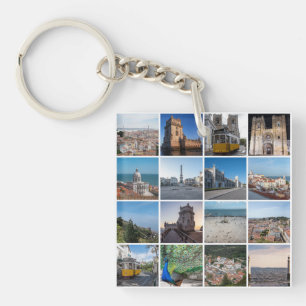 Mosaic Lisbon photos, Portugal Keychain