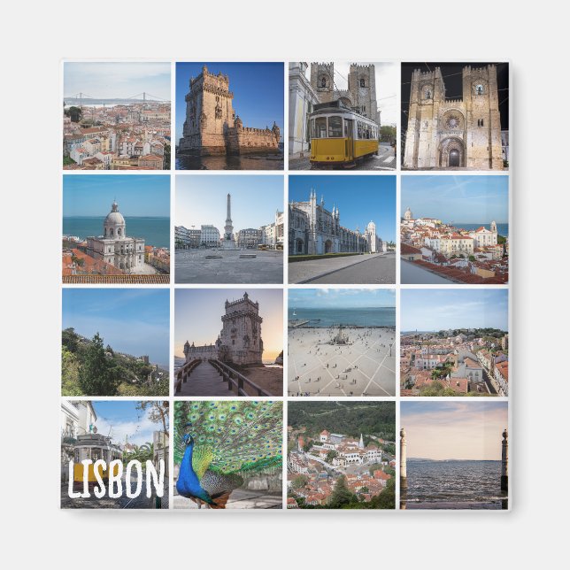 Mosaic Lisbon photos, Portugal Magnet (Front)
