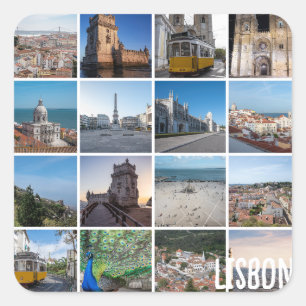 Mosaic Lisbon photos, Portugal Square Sticker