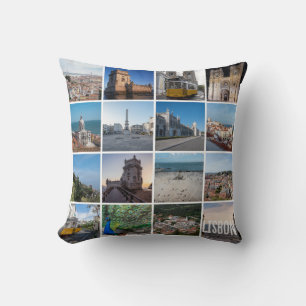 Mosaic Lisbon photos, Portugal Throw Pillow