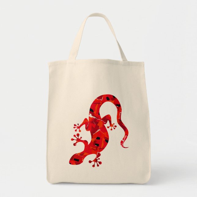 Mosaic Lizard Fantasy Tote Bag (Front)