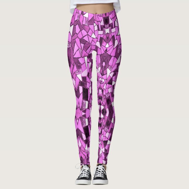 Mosaic Love - Power Yoga Leggings (Front)