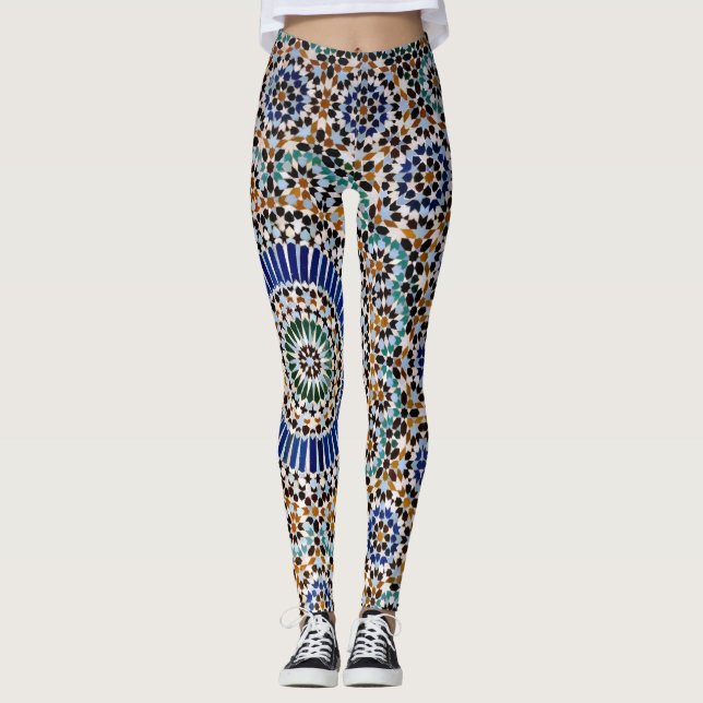 Mosaic Love - Power Yoga Leggings (Front)