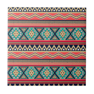 Mosaic Magic Tribal Stripe Pattern Tile