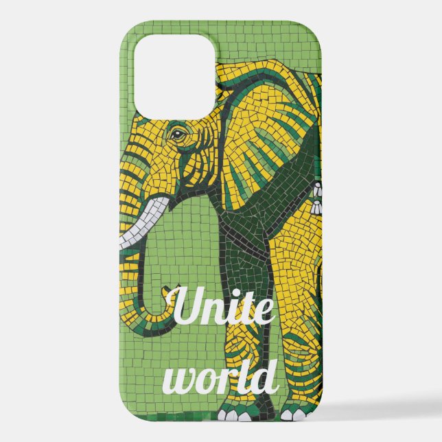 Mosaic Majesty Elephant Phone Case (Back)