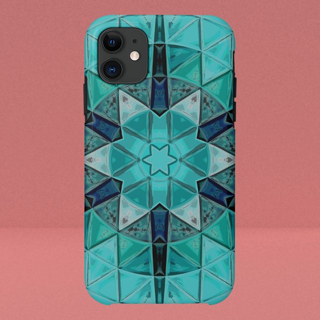 Mosaic Mandala Flower Blue and White Case-Mate iPhone Case (Creator Uploaded)