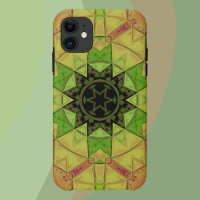 Mosaic Mandala Flower Yellow Green and Pink