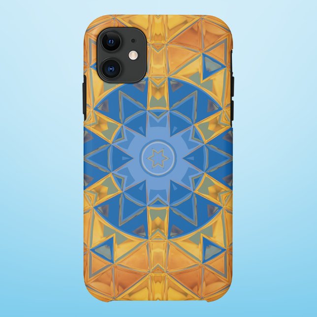 Mosaic Mandala Orange and Blue Case-Mate iPhone Case (Creator Uploaded)